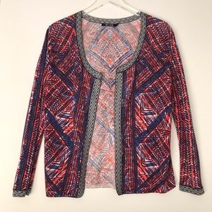 Nic + Zoe Picasso Linen Blend Open Front Cardigan